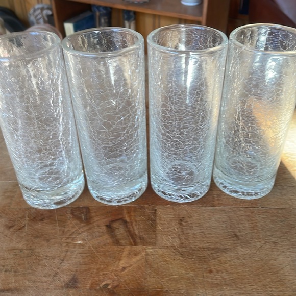 1960’s Crackle Tom Collin’s Glasses . Set of Four - Picture 2 of 4
